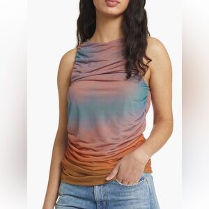 Topshop Sunset Ombré Runched Top